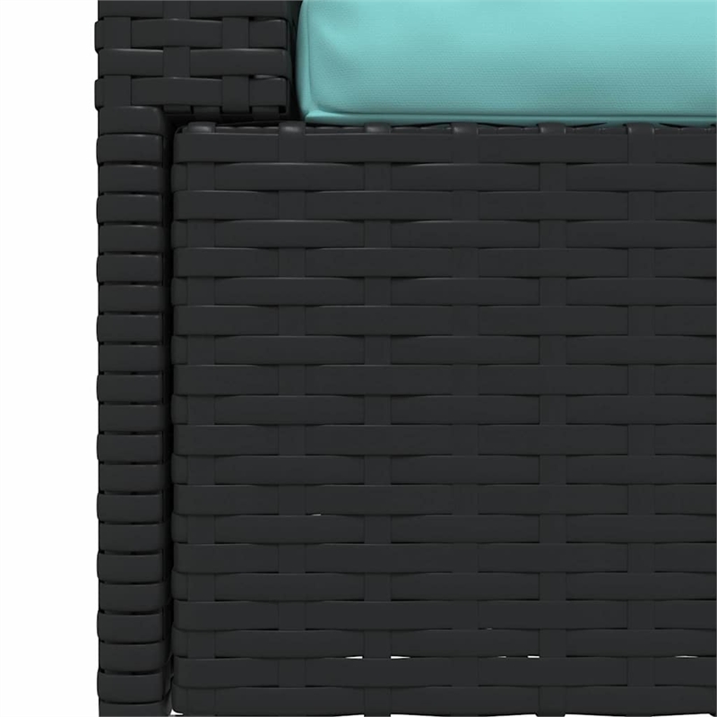vidaXL Patio Loveseat with Cushions Black Poly Rattan