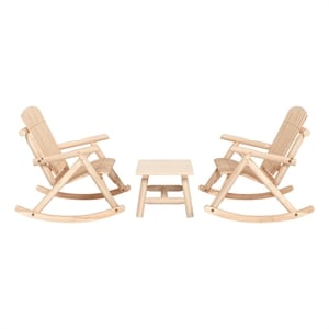 vidaXL 3 Piece Patio Lounge Set Solid Wood Spruce