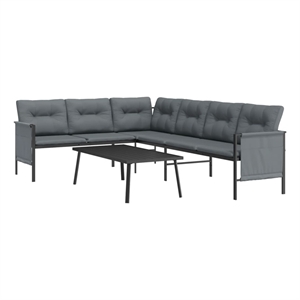 vidaXL 2 Piece Patio Lounge Set Anthracite Steel