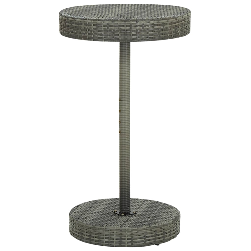vidaXL 3 Piece Patio Bar Set Gray Poly Rattan&Solid Wood Acacia