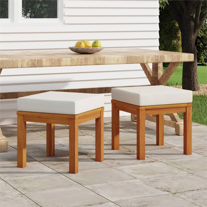 vidaXL Patio Stools with Cushions 2 pcs 15.7