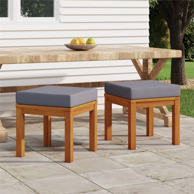 vidaXL Patio Stools with Cushions 2 pcs 15.7