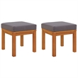 vidaXL 3 Piece Patio Dining Set with Cushions Solid Wood Acacia