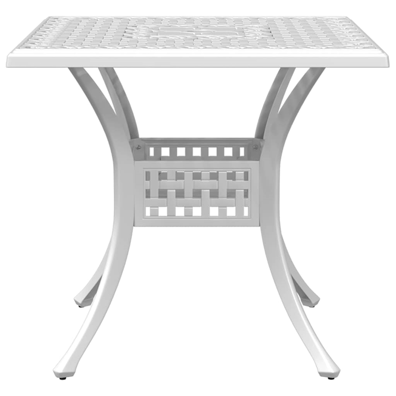 vidaXL 3 Piece Bistro Set White Cast Aluminum