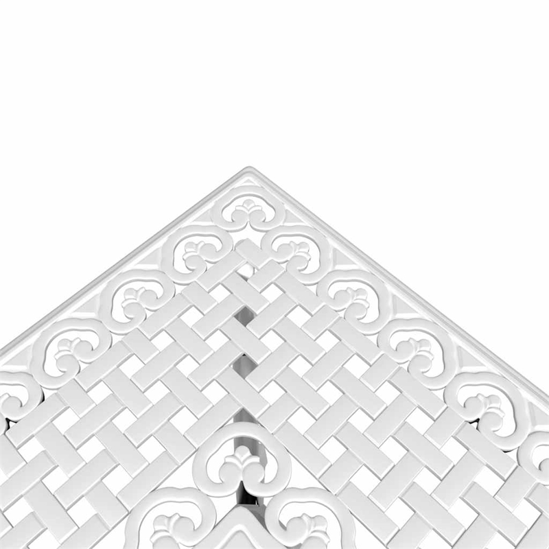vidaXL 3 Piece Bistro Set White Cast Aluminum