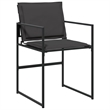 vidaXL 17 Piece Patio Dining Set with Cushions Black Textilene