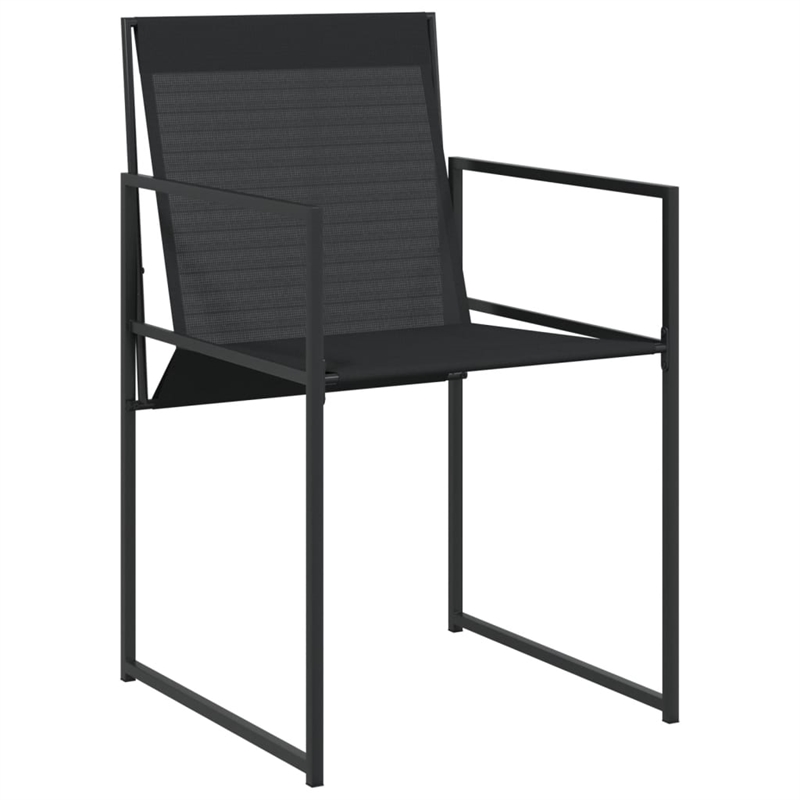 vidaXL 9 Piece Patio Dining Set Black Textilene