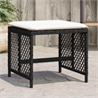 vidaXL Garden Stool Set of 4 Black Rattan