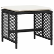 vidaXL Garden Stool Set of 4 Black Rattan