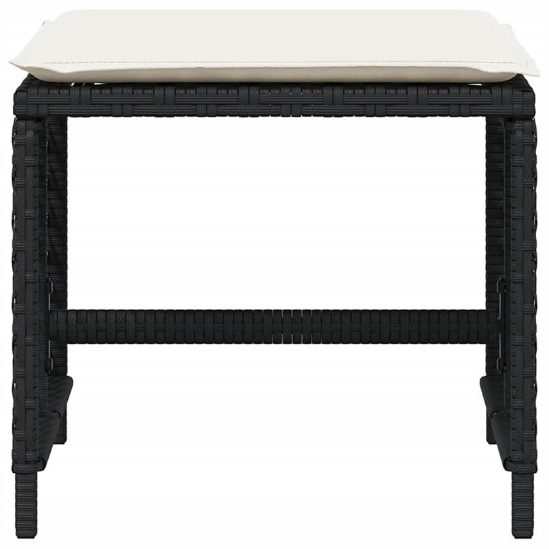 vidaXL Garden Stool Set of 4 Black Rattan
