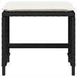 vidaXL Garden Stool Set of 4 Black Rattan