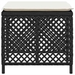 vidaXL Garden Stool Set of 4 Black Rattan
