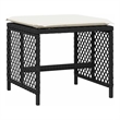 vidaXL Garden Stool Set of 4 Black Rattan