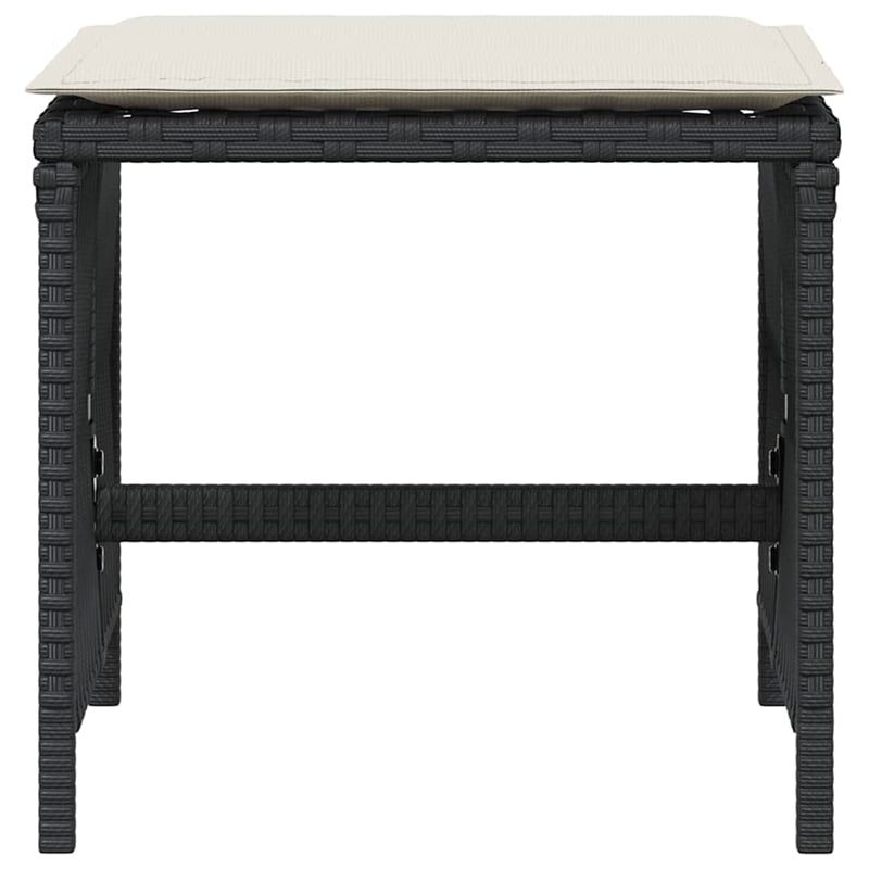 vidaXL Garden Stool Set of 4 Black and Cream