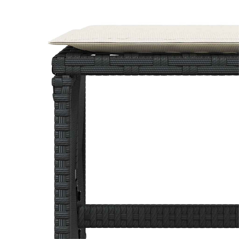 vidaXL Garden Stool Set of 4 Black and Cream