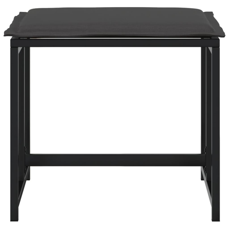 vidaXL Patio Stools with Cushions 4 pcs Black Steel and Textilene