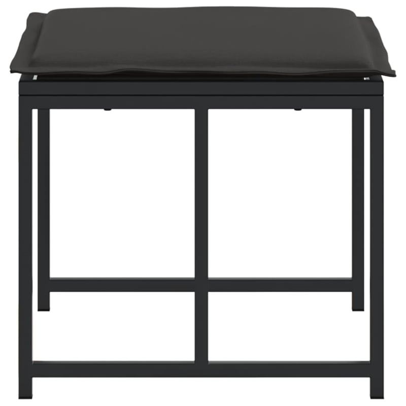 vidaXL Patio Stools with Cushions 4 pcs Black Steel and Textilene