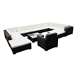 vidaXL 12 Piece Patio Lounge Set with Cushions Poly Rattan Brown