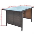 vidaXL 6 Piece Patio Dining Set with Cushions Poly Rattan Brown