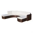 vidaXL 4 Piece Patio Lounge Set with Cushions Poly Rattan Brown