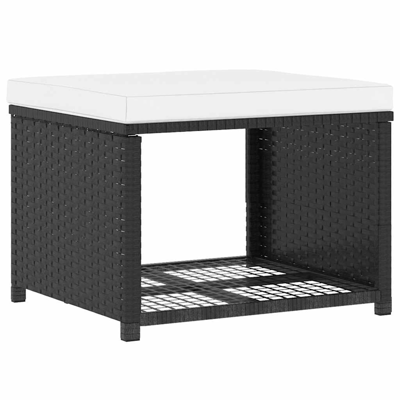 vidaXL 4 Piece Patio Lounge Set Poly Rattan Black