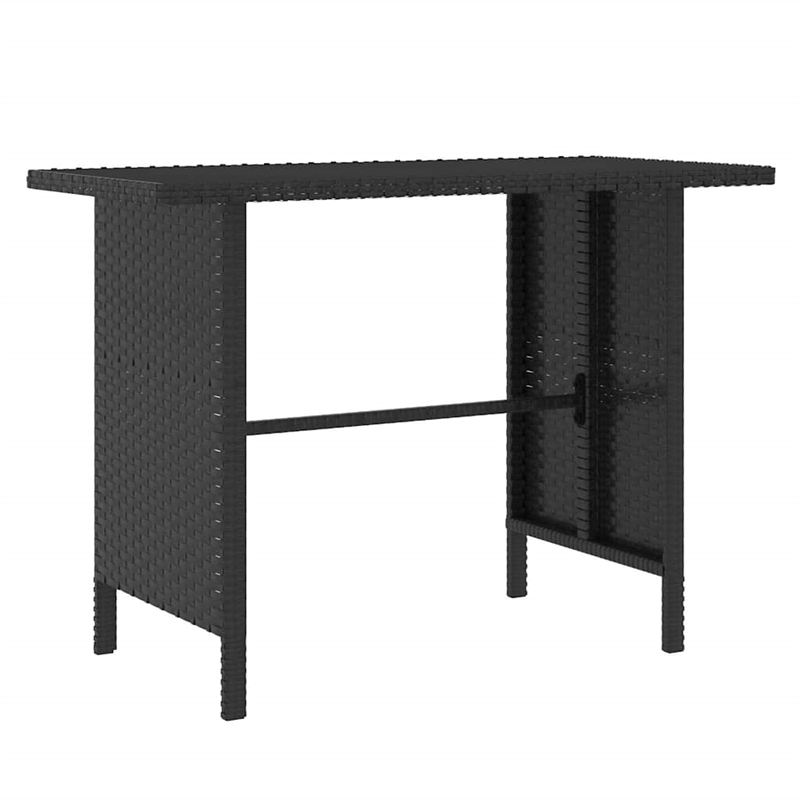 vidaXL 4 Piece Patio Lounge Set Poly Rattan Black
