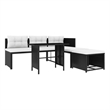 vidaXL 4 Piece Patio Lounge Set Poly Rattan Black