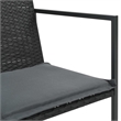 vidaXL 5 Piece Patio Dining Set with Cushions Poly Rattan Black