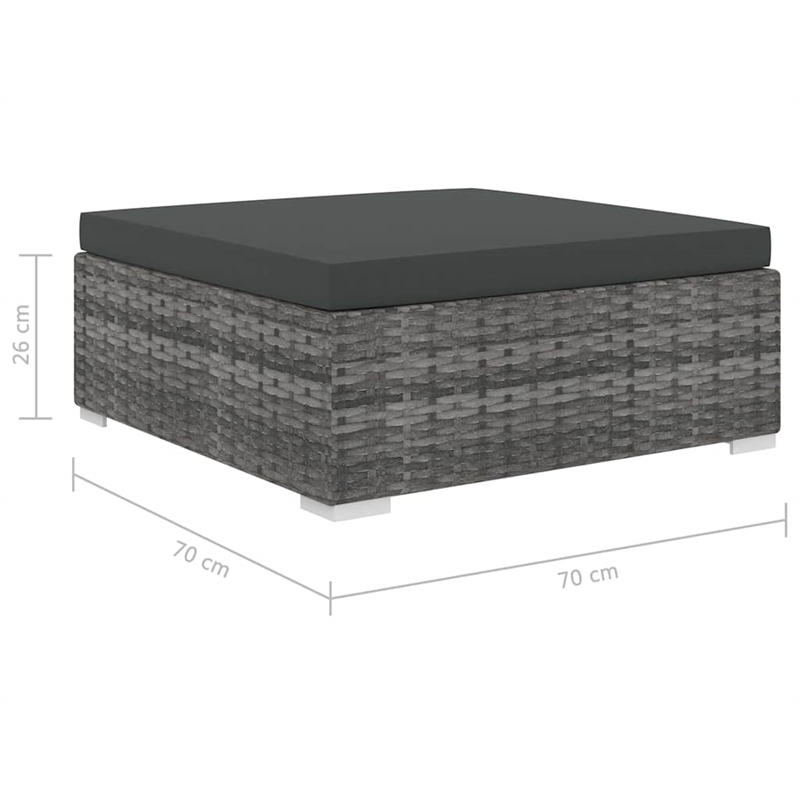 vidaXL 8 Piece Patio Lounge Set with Cushions Poly Rattan Gray