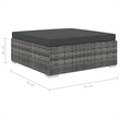 vidaXL 8 Piece Patio Lounge Set with Cushions Poly Rattan Gray