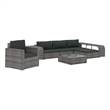 vidaXL 8 Piece Patio Lounge Set with Cushions Poly Rattan Gray