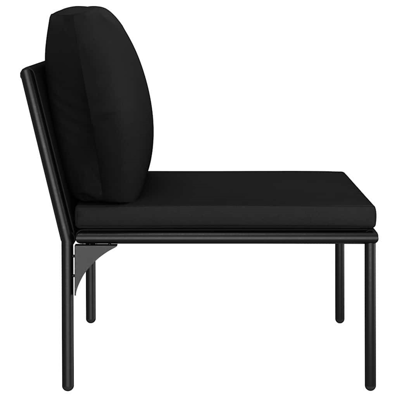 vidaXL 5 Piece Patio Lounge Set with Cushions Black PVC