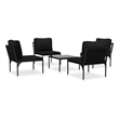 vidaXL 5 Piece Patio Lounge Set with Cushions Black PVC