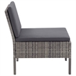 vidaXL 5 Piece Patio Sofa Set with Cushions Poly Rattan Gray