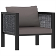vidaXL 6 Piece Patio Lounge Set with Cushions Poly Rattan Anthracite
