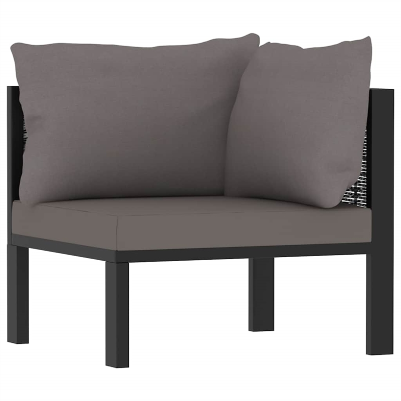 vidaXL 6 Piece Patio Lounge Set with Cushions Poly Rattan Anthracite