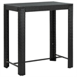 vidaXL 5 Piece Patio Bar Set Black Poly Rattan&Solid Wood Acacia