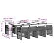 vidaXL Garden Dining Set Black PE rattan Large Foldable