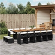 vidaXL Garden Dining Set Black and Cream