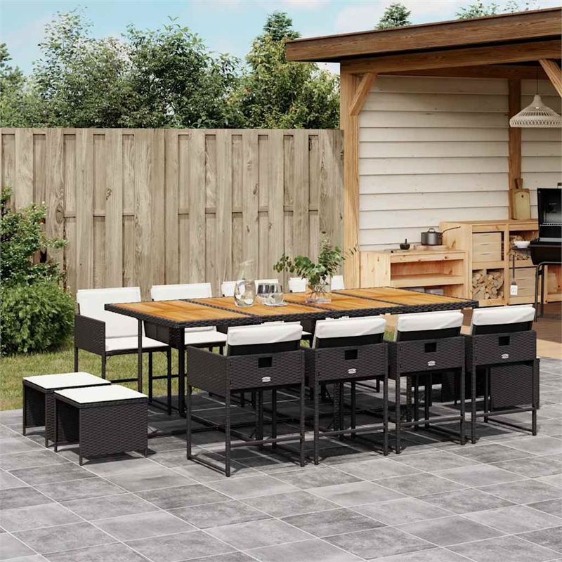 vidaXL Garden Dining Set Black and brown