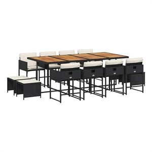 vidaXL Garden Dining Set Black and brown