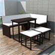 vidaXL 5 Piece Patio Dining Set Steel Poly Rattan Brown