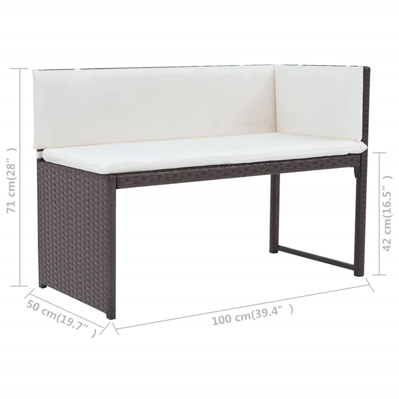 vidaXL 5 Piece Patio Dining Set Steel Poly Rattan Brown