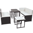 vidaXL 5 Piece Patio Dining Set Steel Poly Rattan Brown