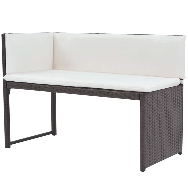 vidaXL 5 Piece Patio Dining Set Steel Poly Rattan Brown