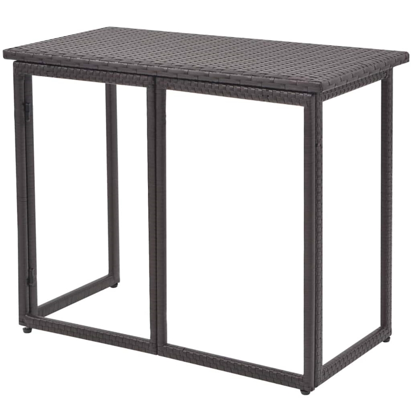 vidaXL 5 Piece Patio Dining Set Steel Poly Rattan Brown