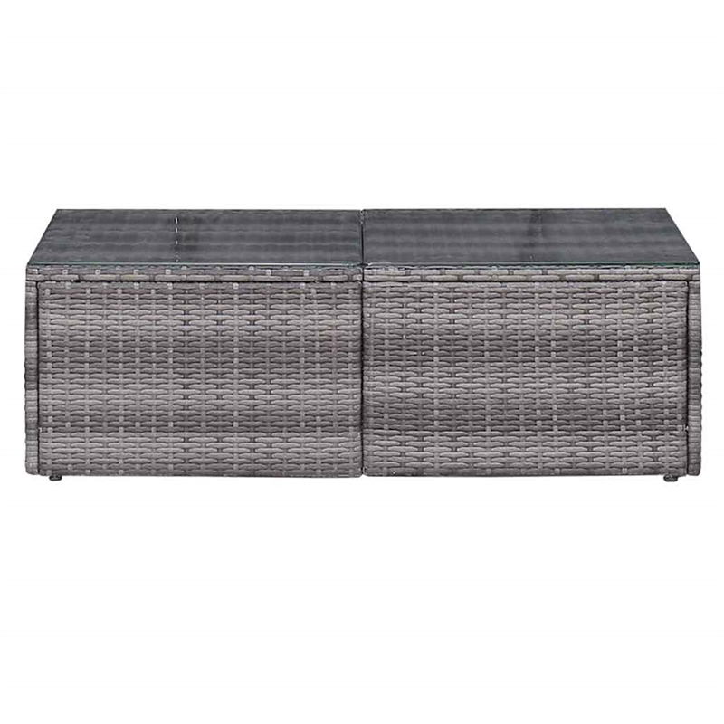 vidaXL 6 Piece Patio Sofa Set with Cushions & Pillows Poly Rattan Gray