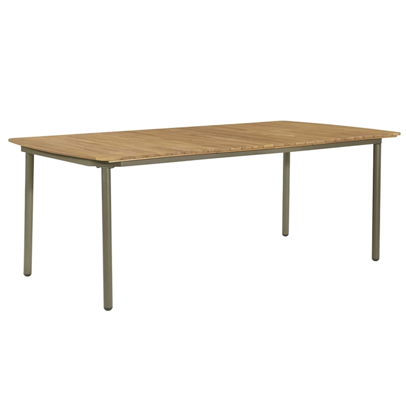 vidaXL 9 Piece Patio Dining Set Solid Acacia Wood and Steel