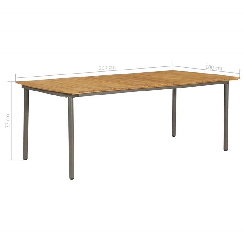 vidaXL 9 Piece Patio Dining Set Solid Acacia Wood and Steel