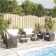 vidaXL 8 Piece Patio Lounge Set with Cushions Poly Rattan Black